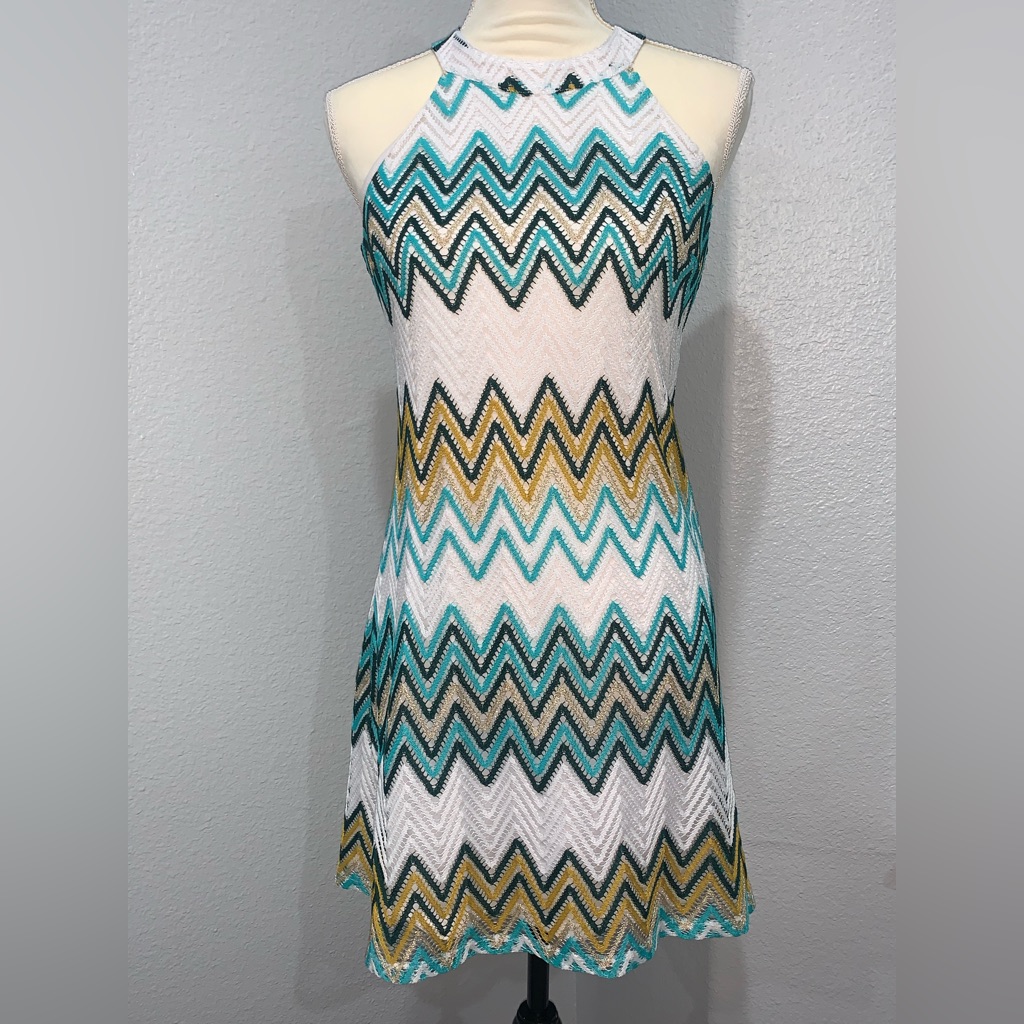 Candies Colorful Zigzag Dress Size S